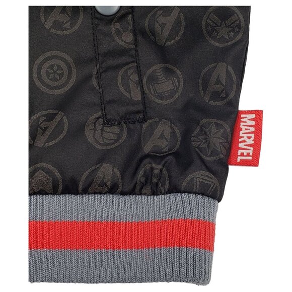 Marvel x Disney Avengers Graphic Varsity Jacket Hood Black Red Boys Size 4 - Picture 7 of 12